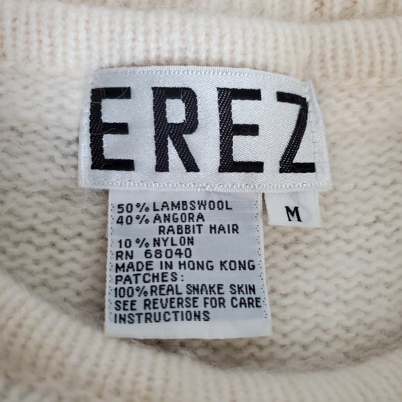 Vintage Gorgeous Erez Lambswool & Angora Rabbit Hair Embroidered Sweater - Picture 7 of 10